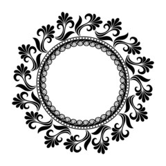 Beautiful Deco Floral Circle (Vector), Patterned frame