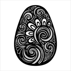 Holiday Ornate Easter Egg (Vector). Patterned Design