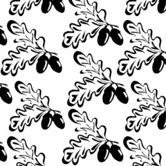 vector seamless pattern with  acorns