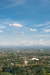 Fototapeta na wymiar overall aerial view of town