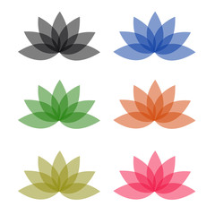 Fototapeta premium Lotus in different colors- logo for business