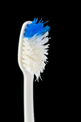 Old toothbrush. isolated