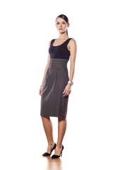 Fototapeta premium serious young woman posing on a white background