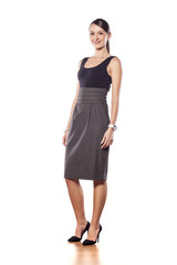 Fototapeta premium smiling young woman posing on a white background