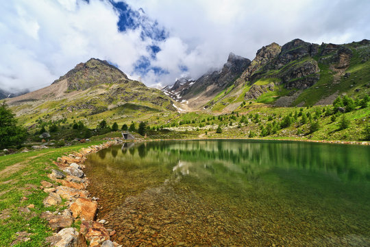 Trentino - Doss dei Gembri lake in Pejo valley