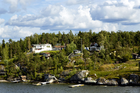 Landscape on Stockholm archipelago in Baltic sea