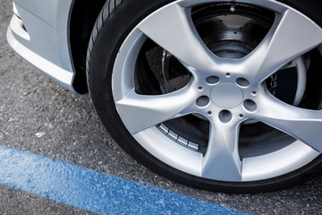 Detail shot of alloy wheel