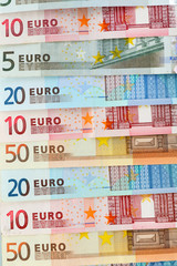 Euro banknotes close-up background