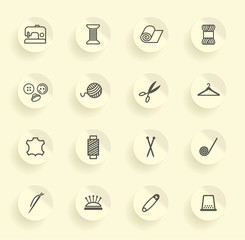 Sewing and needlework icons