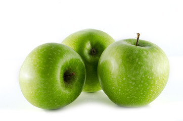 granny smith apples isolated on white background