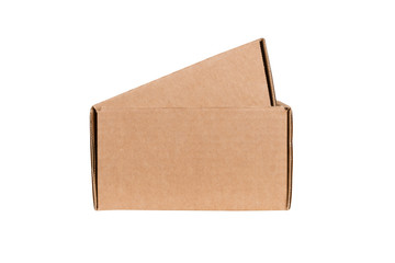 Open shipping cardboard box isolated