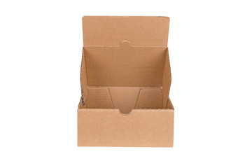 Open shipping cardboard box isolated