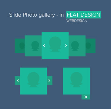 Flat ui kit design elements for photo gallery