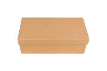 Closed shipping cardboard box isolated