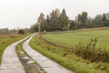 Fototapeta na wymiar Kolonnenweg eines ehemaligen Grenzverlaufs der DDR