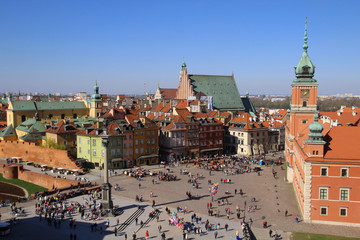 Naklejka na ściany i meble Castle Square, Warsaw, Poland