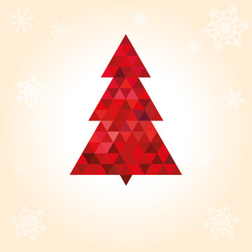 Christmas Tree Background Red