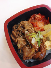 bento set, fried pork with japanese sauce