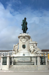 Obraz premium Statue José I. Praça do Comércio Lisboa (Lissabon)