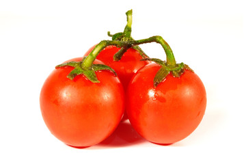 Red tomato isolated on white background