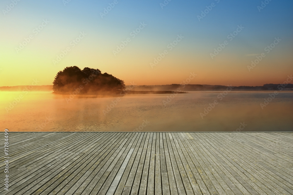 Canvas Prints Foggy lake