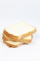 Sliced ​​bread on a white background.