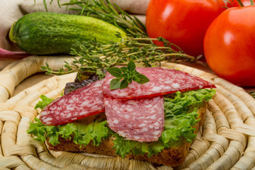 Salami sausages