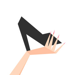 Elegant women high heel shoe vector isolated