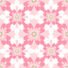 Seamless pattern flowers elements texture background