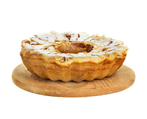 Apple pie, charlotte isolated on white background