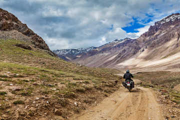 Bike on mountain road in Himalayas