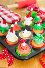 Baking Christmas cupcakes