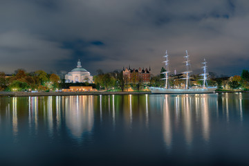Stockholm Panorama beleuchtet