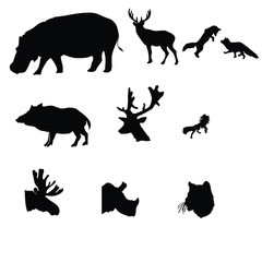 deer,fox,moose,wild boar,wolf,rhinoceros