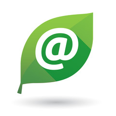 Green leaf icon with an email sign