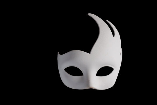 White Mask on Black Background