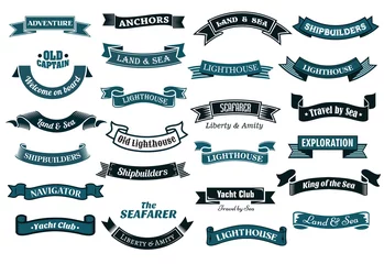 Fotobehang Nautical themed banners © Vector Tradition
