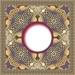 floral round pattern in ukrainian oriental ethnic style for your