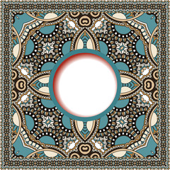 floral round pattern in ukrainian oriental ethnic style for your