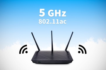 Modern wireless wi-fi router with 5GHz and 802.11ac high speed s
