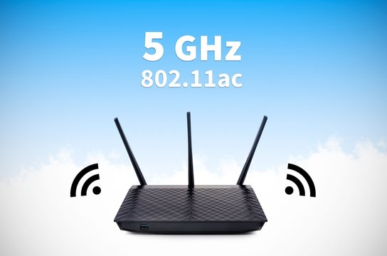 Modern wireless wi-fi router with 5GHz and 802.11ac high speed s
