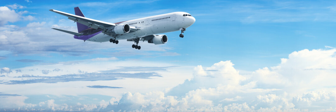 Jet aircraft in flight