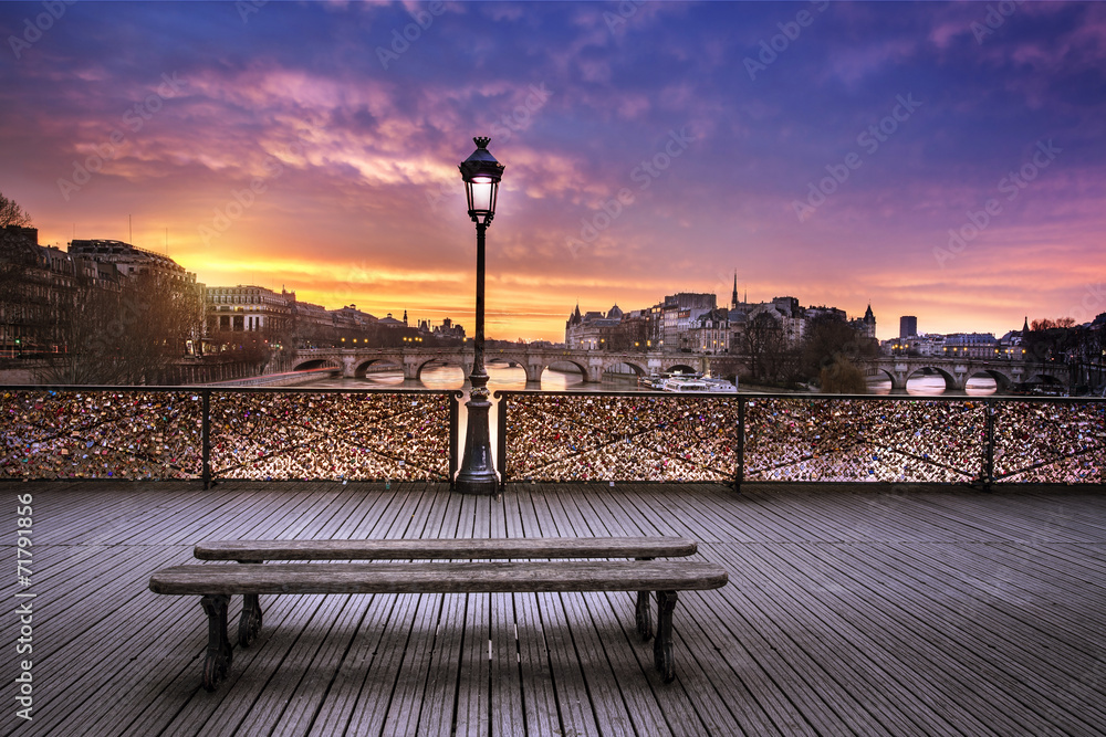 Wall mural pont des arts paris france