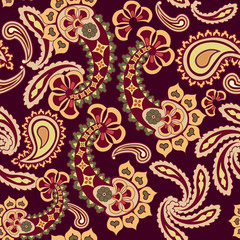 Fototapeta premium Floral texture. Flower seamless background. Geometric pattern