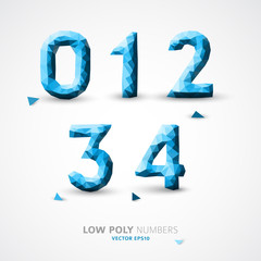 Vector low poly numbers font