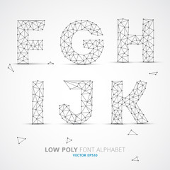 Obraz premium Vector low poly alphabet font