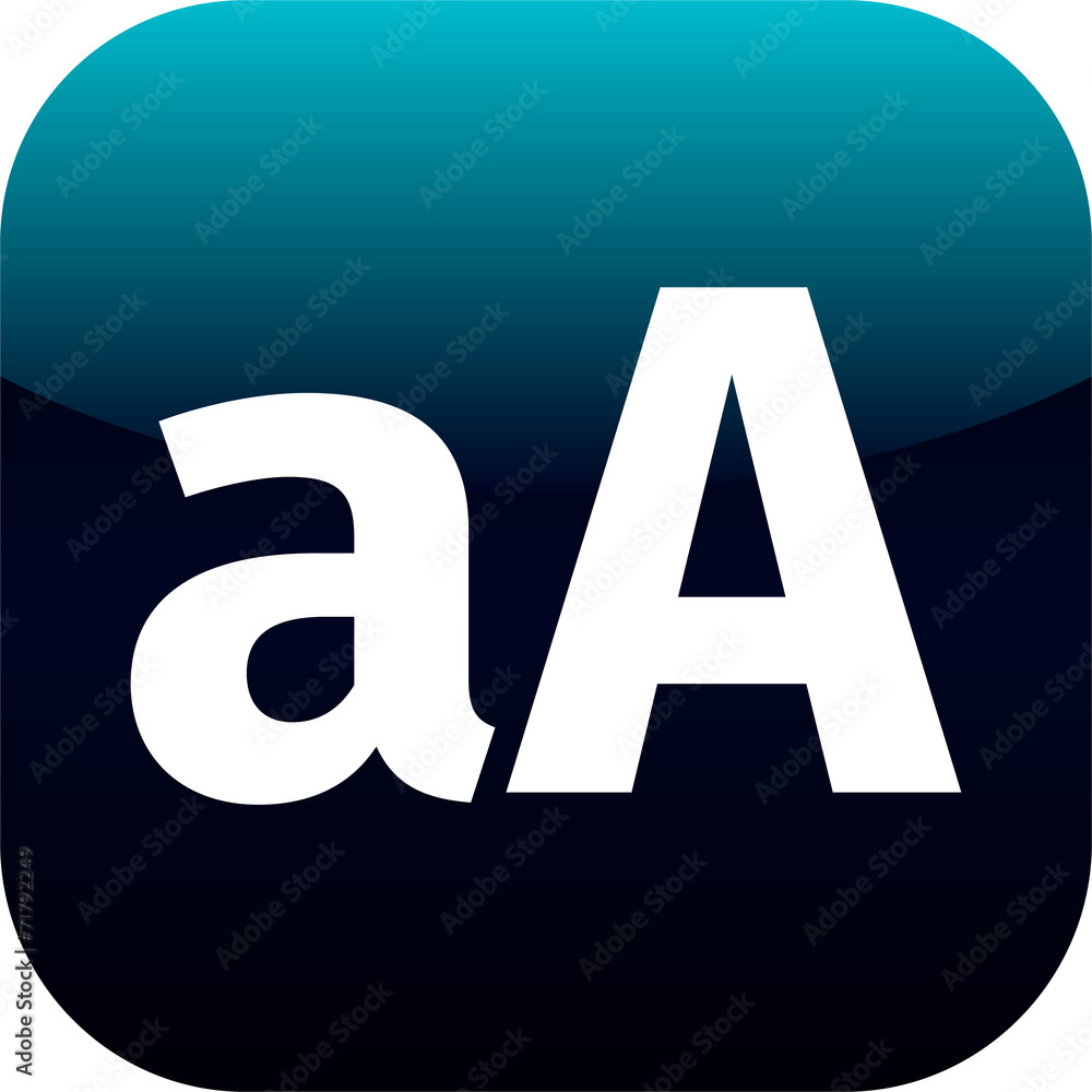 Fototapete Enlarge font Internet button Icon App Apps AA