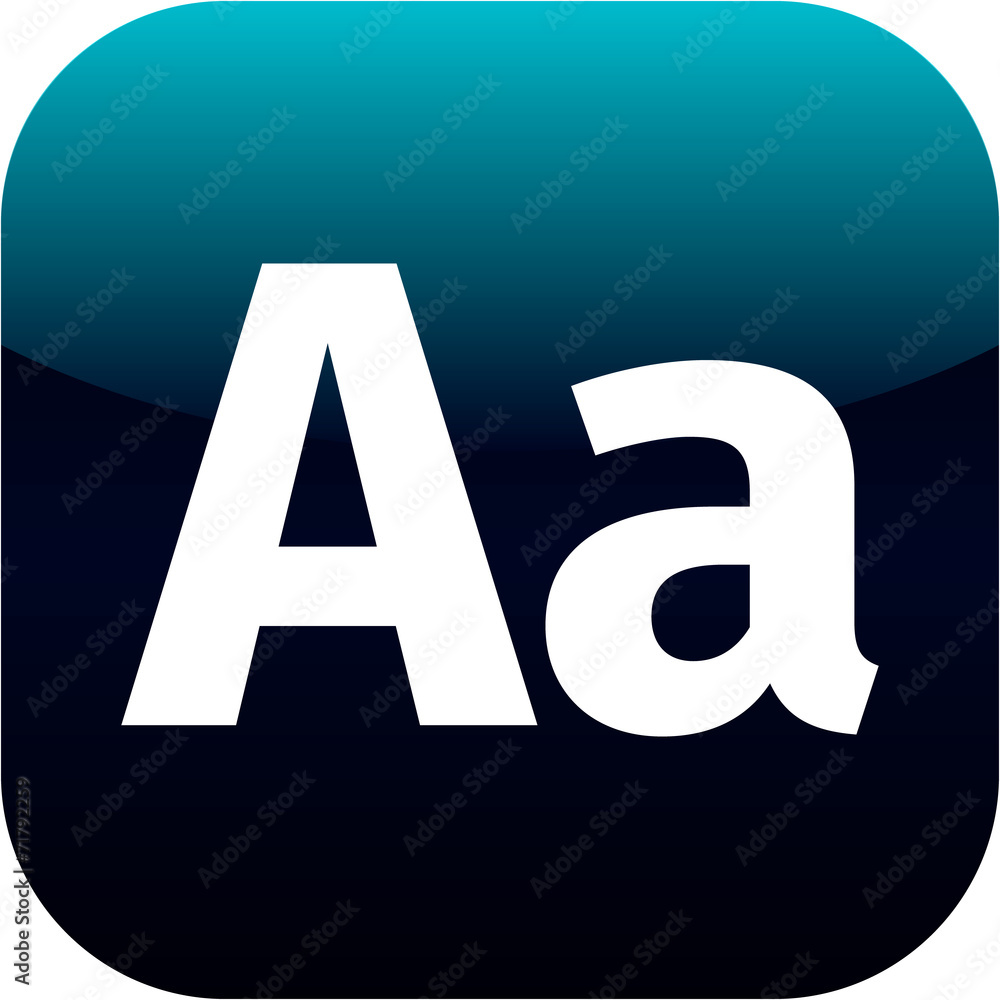 Fototapete Enlarge font Internet button Icon App Apps AA