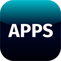 blue icon with text apps