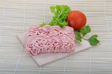 Raw minced pork meat